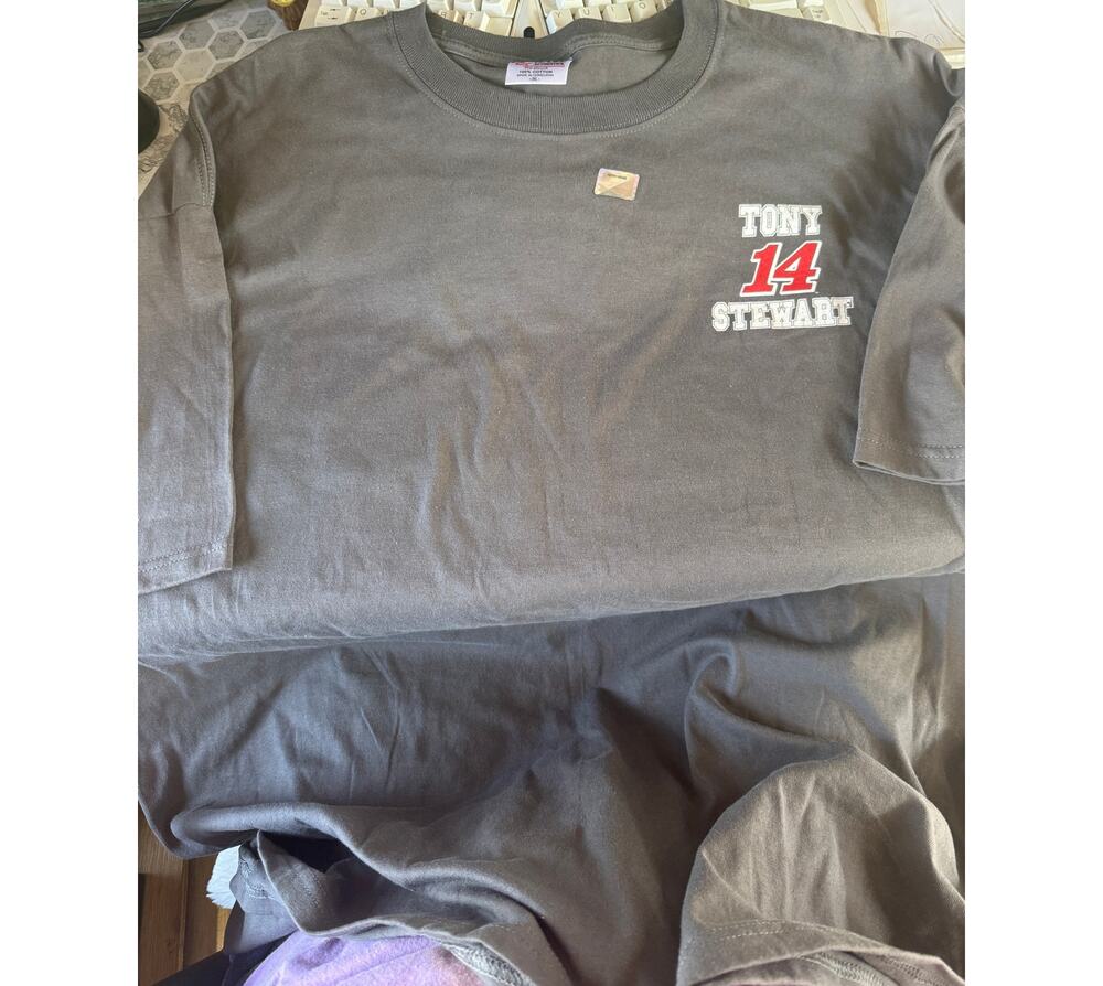 SKU3323 Tony Stewart #14 Chase Authentic NASCAR T-Shirt (Size 3XL) gray